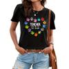 Camiseta Feminina Estampada Professor Verão Manga Curta Casual Gola Redonda