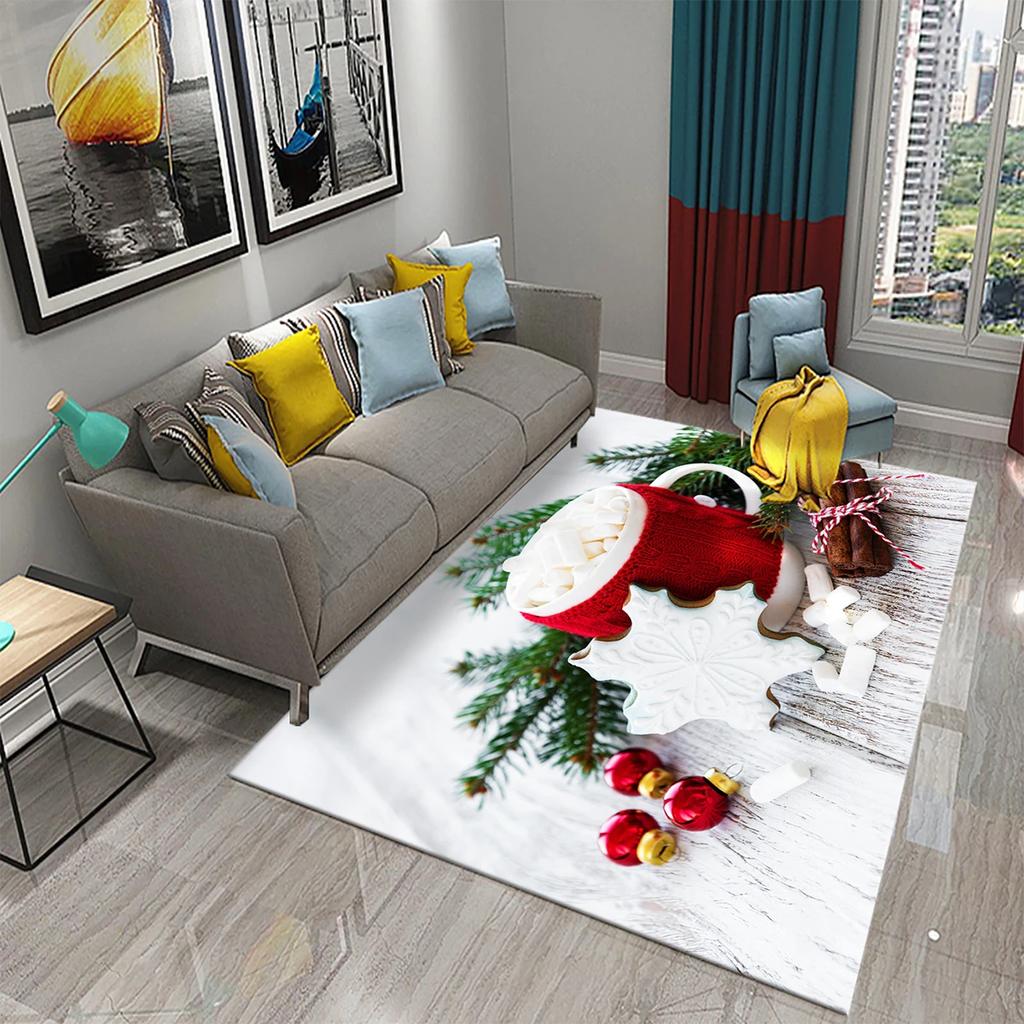 Christmas Cookies Carpet Gingerbread Man Rug Dessert Printed Rectangle Area Rugs Yoga Mats Bedroom Living Room Decor Door Mat