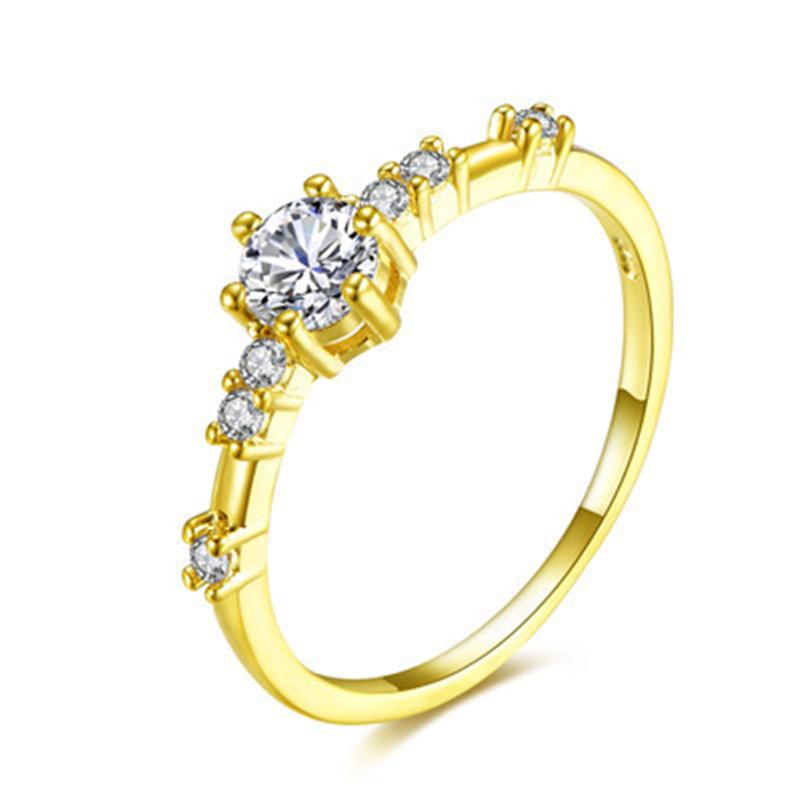 Simple Wedding Engagement Women Accessories Elegant Finger Jewelry Simple Exquisite Shiny Zircon Ring