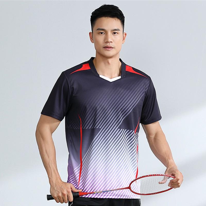 Unisex Badminton Shirt Short Sleeve Quick Dry Breathable Sport T-Shirt Men Women Kids Athletic Wear