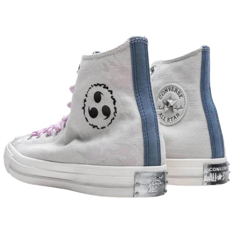 Naruto Shippuden X Converse Chuck Taylor All Star High Sasuke Unisex Sneakers Grey Fossilized Vintage-White A14837C