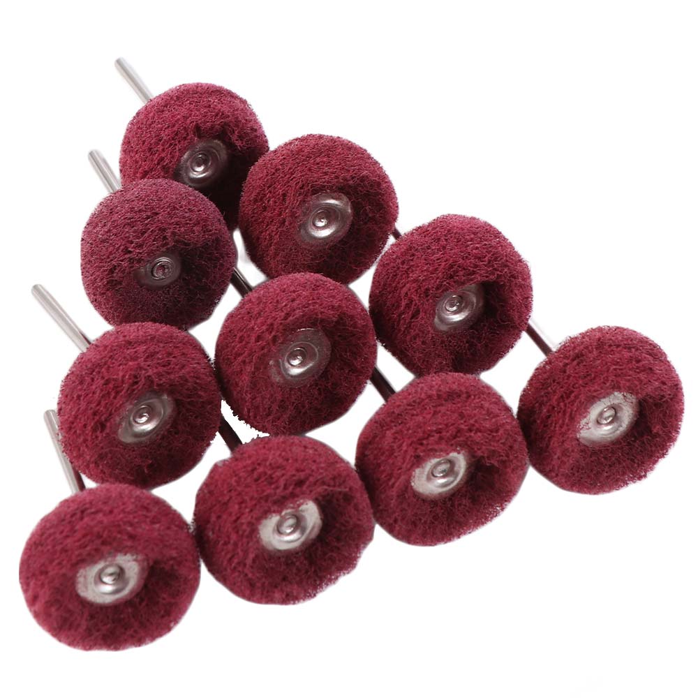10pcs Buffing Drill Abrasive Brush Nylon Fiber Grinding Head Polishing Wheel  Rotary Tool