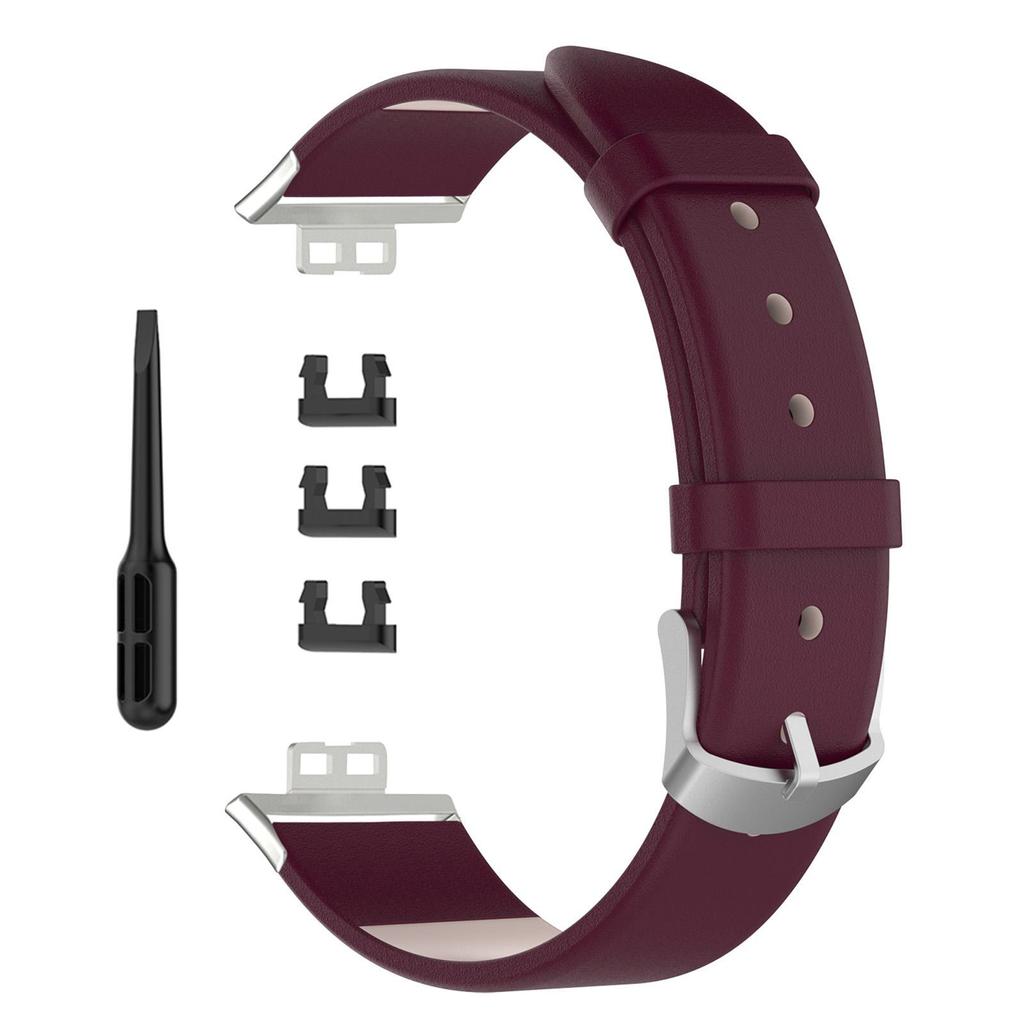 Smart Watch Leather Replacement Strap Wine Red Smart Watch Wristband Strap for FIT Watch