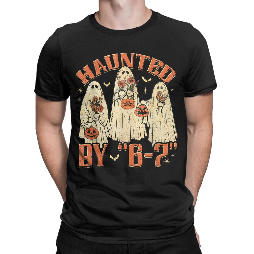 67 Meme Halloween Haunted T Shirt Men's Pure Cotton Novelty T-Shirts Crewneck Tees Short Sleeve Clothes Party
