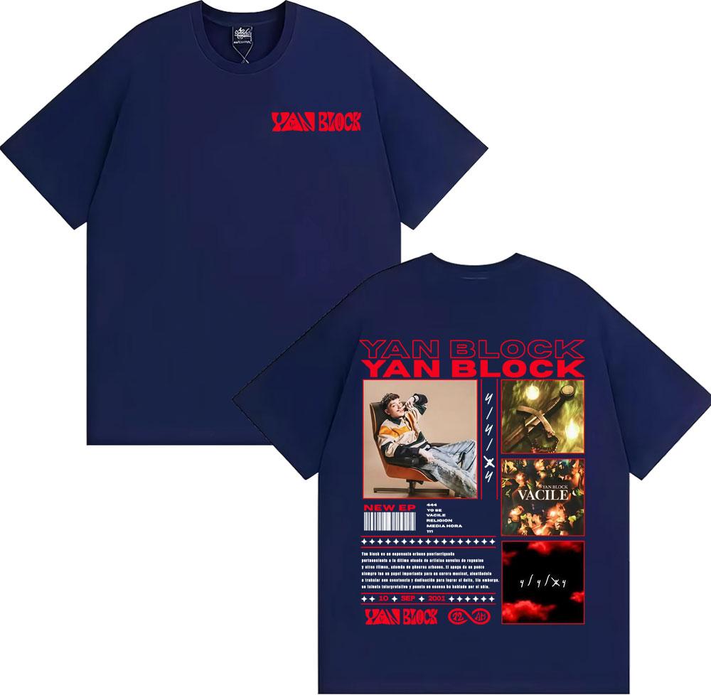 Rapper Yan Blocks Vaciles Album 2025: Herrenbekleidung, Modetrend, Hip-Hop Sommerdruck, 100% reine Baumwolle T-Shirt