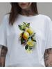 Sommer-T-Shirt mit Zitronen-/Zitronenlimonaden-/Zitrusfrüchte-Print