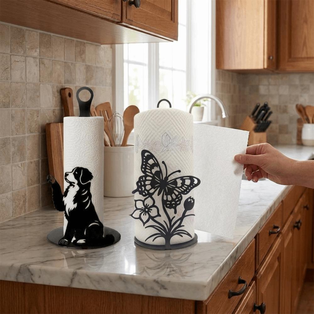 Free Standing Butterfly Napkin Holder 2D Flat Vertical Napkins Rack Kitchen
