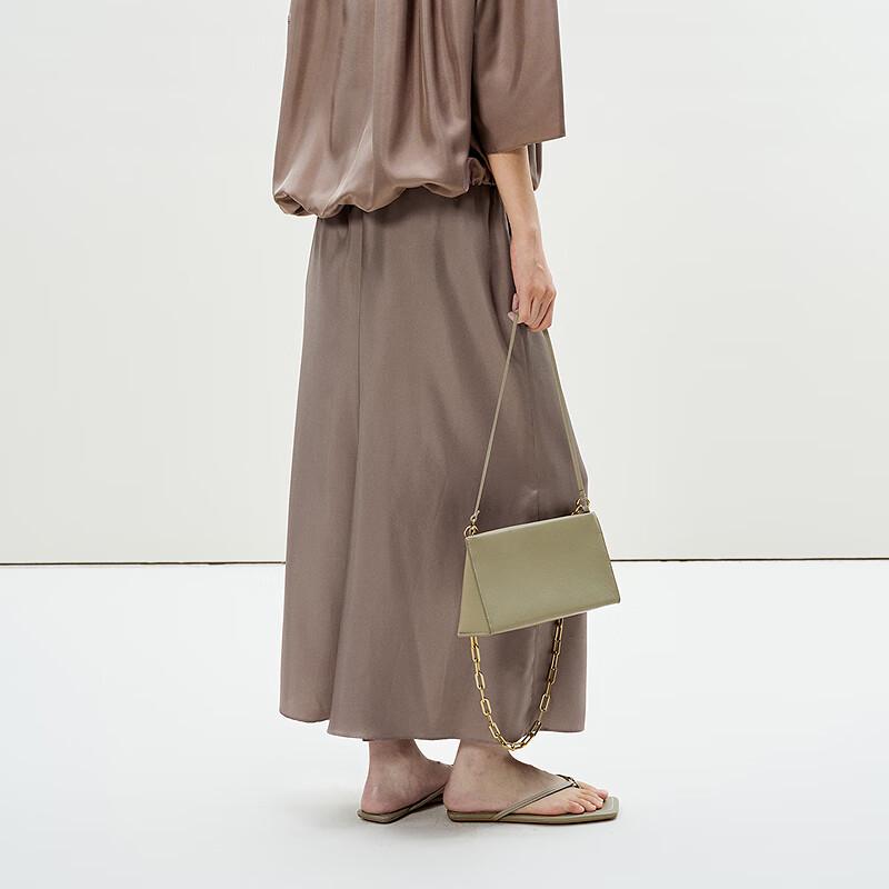 Less 2025 Summer Mulberry Silk Slim Skirt