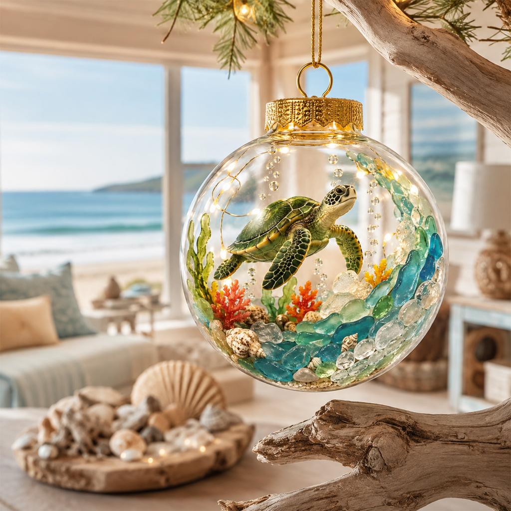 Themed Christmas Tree Ornaments Set of 10, Unlit Hanging Pendant Decorations for Holiday Tree