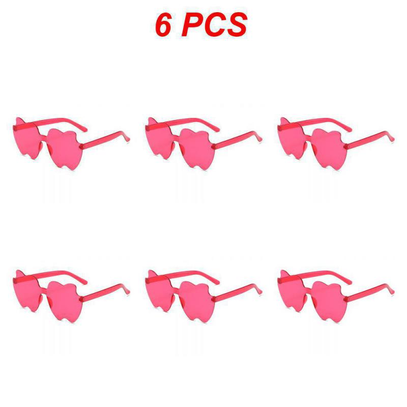 2/4/6PCS Eyewear Frameless Clear Lens Colorful Funny Gafas De Sol Shades Polarized Rimless Jelly Color Personality For Women Men