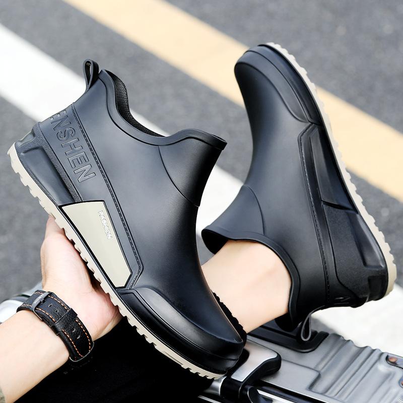 Waterproof shoes men's and women's rain shoes short tube couple Korean version rain boots wear non-slip and wear-resistant water boots r