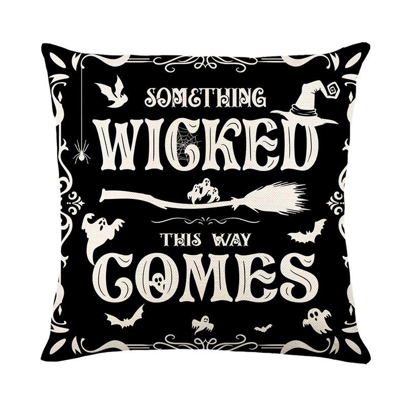 

New Halloween Throw Pillow Cover Polyester Printed Holiday Home Living Room Sofa Decorative Cushion Cover Cushion Cover 45 * 45Cm (without pillow core)