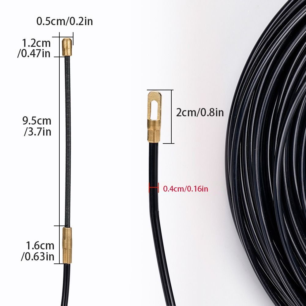 Guide Spring Cable Wire Puller Durable Anti-Corrosion Fish Tape Reel Ergonomic Handle Data Cabling Pull Wire Retracting