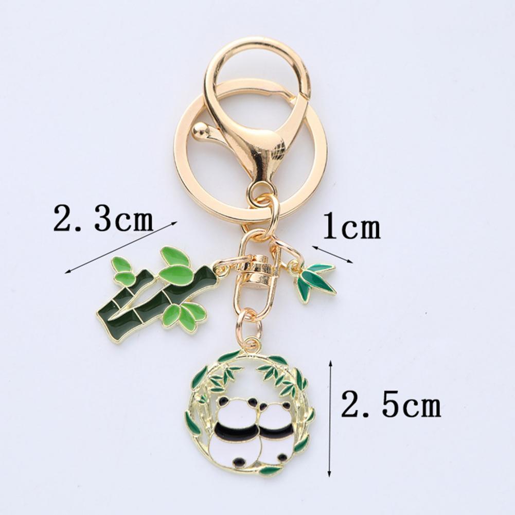 New Year Keychain Panda Bamboo Wreath Pendant Polished Lobster Clip Lightweight Shoulder Bag Schoolbag Decoration Pendant Keyrin