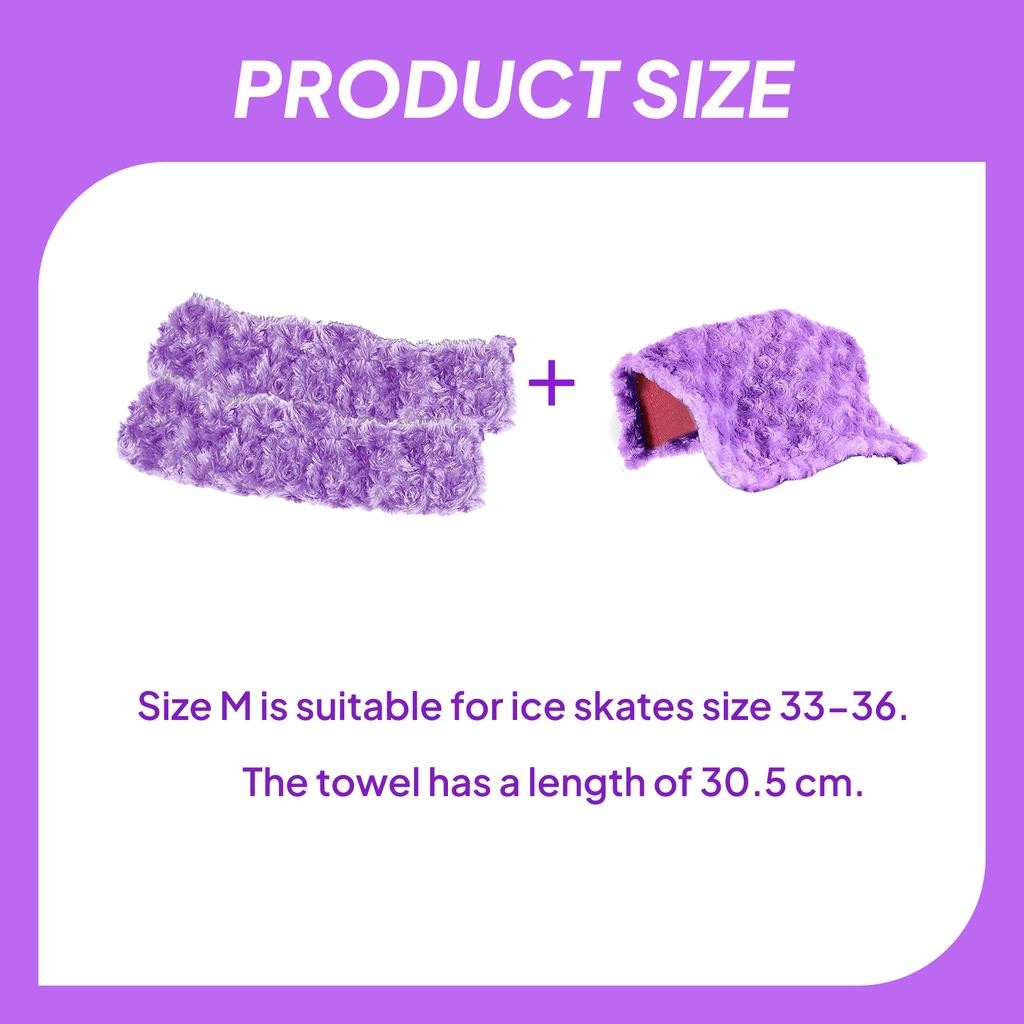 2Pcs Ice Skate Blade Covers Towel Inner Absorbent Portable Blade Protector for Training Sports Hockey Skates Figure Skates