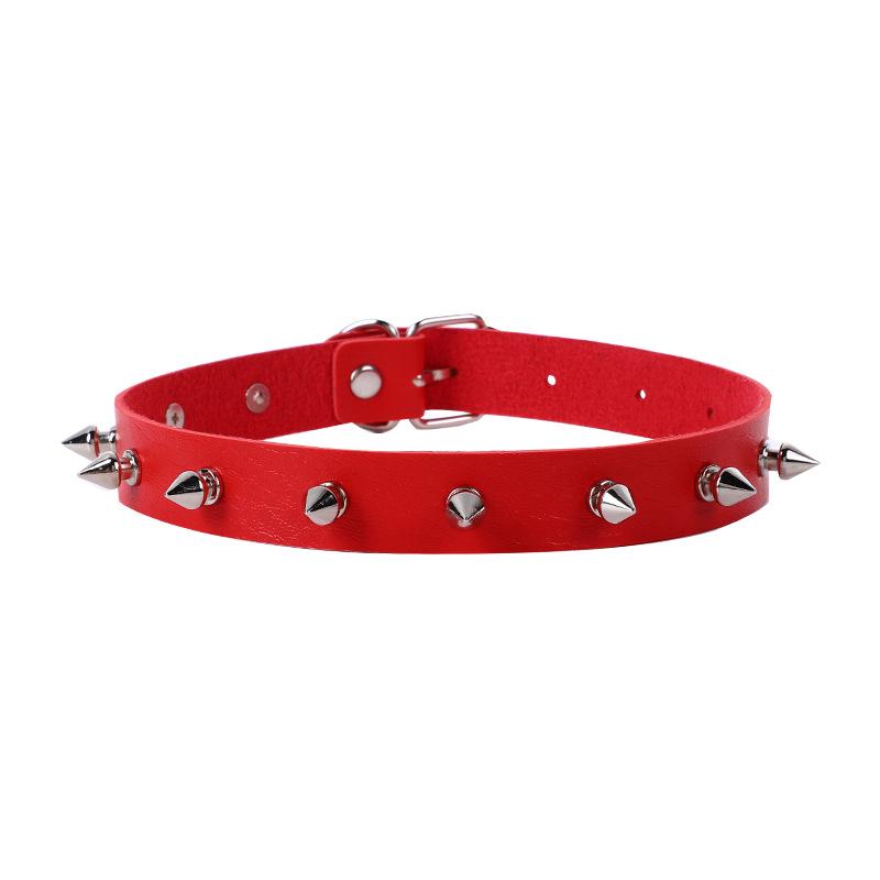 New European & American Punk Rivet PU Choker Necklace - Gothic Harajuku Style
