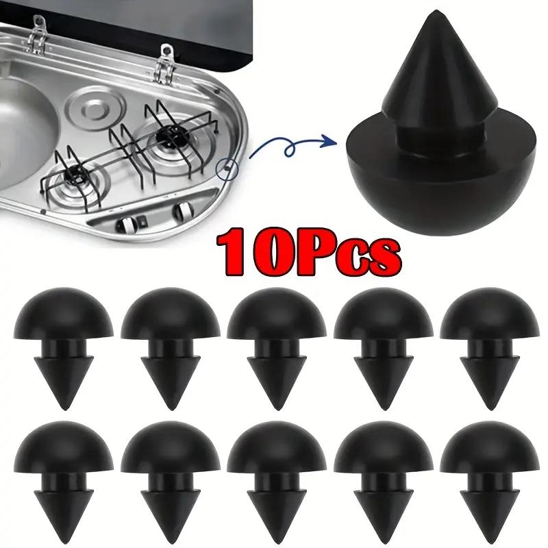 

10pcs Black Rubber Bumpers for Caravan Camper - 4.5mm Heatproof Spacers, Non-Slip Lid Lifters to Prevent Scratches & Spills