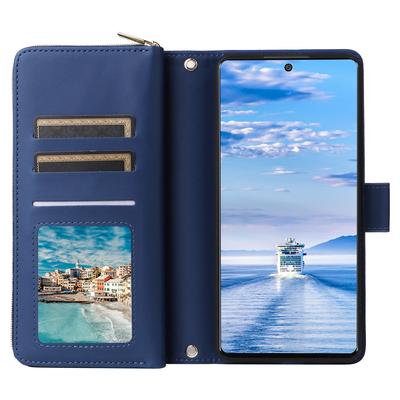 R20 Für Samsung Galaxy A33 5G Hülle Reißverschluss PU Leder Handyhülle mit Handschlaufe
