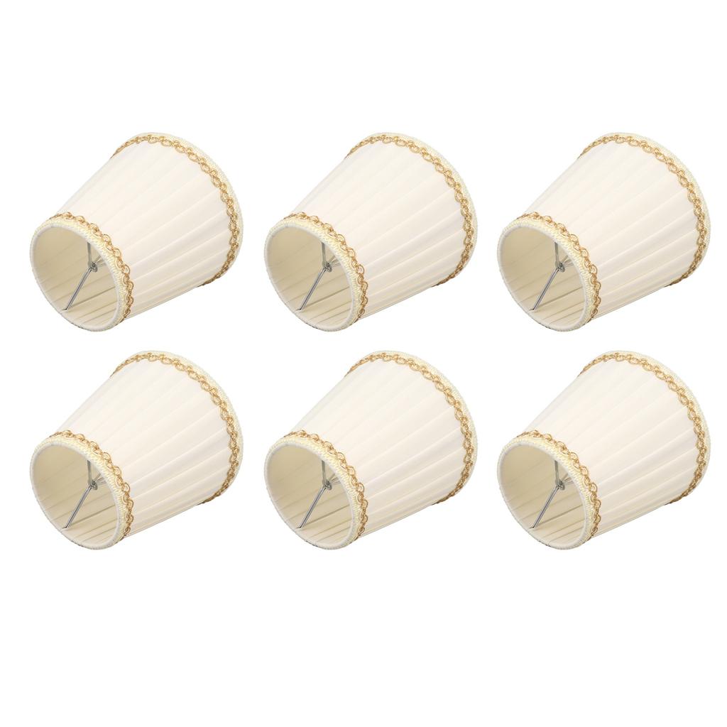 6PCS Set Small Lamp Shade Modern Style Cloth Clip On Bulb Chandelier Lamp Shade for Table Wall