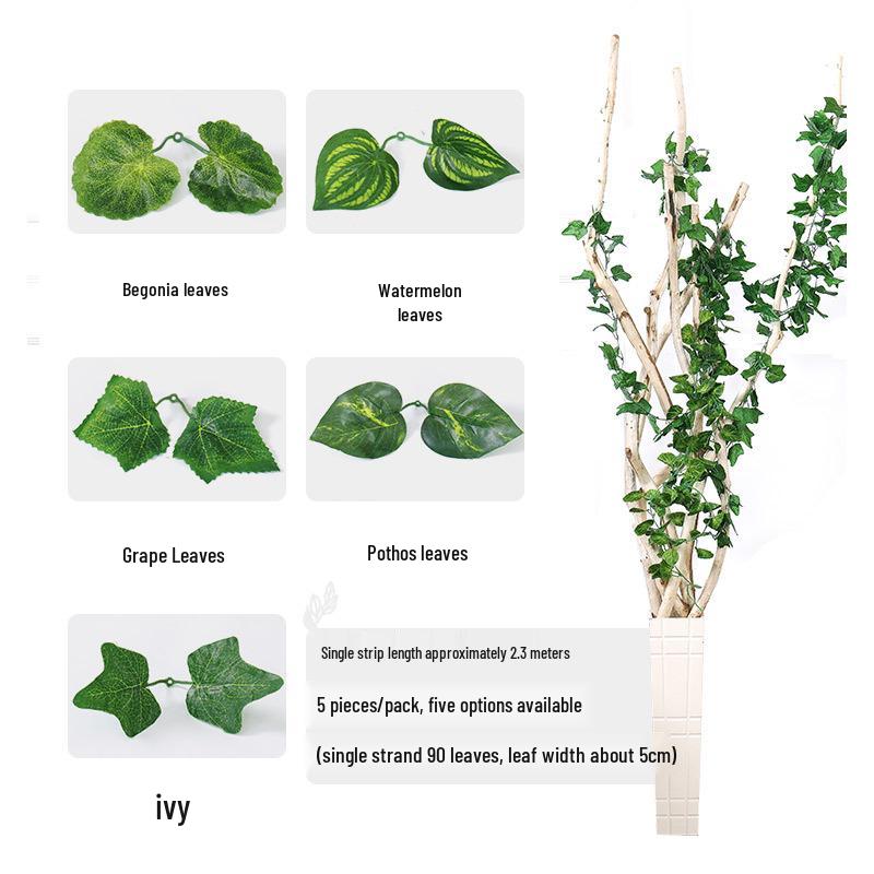 Artificial Green Grape Leaf Vine for Indoor Decor