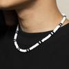 Bohemian Style Versatile Black and White Patchwork Soft Clay Necklace Simple Geometric Men's Necklace