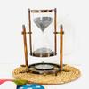 17.78 Cm Brass Hourglass Sand Timer with Compass Wheel Office Decor Gift