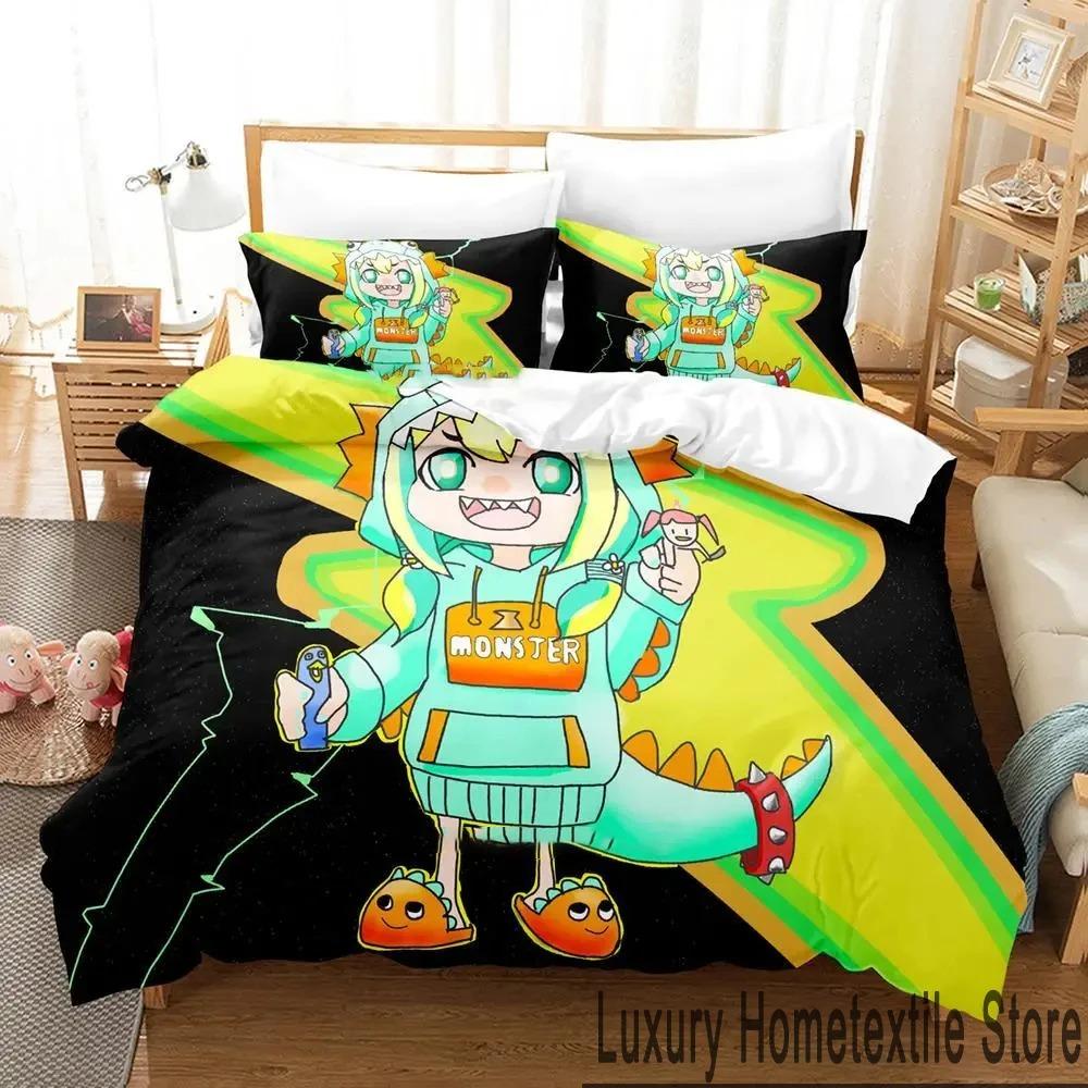 

Warm Elegant Twin Queen King Amano Pikamee Anime Boys Girls Size Bed Adult Home Textileextile Quilt Comforter (quilt)-EU Single(135*200cm)3pcs