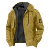 Men's Casual Zippered Pocket Hooded Jacket Men's Color Fashion Warm Jacket