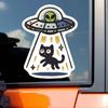 Cute UFO Cat Waterproof Sticker, Durable Easy Apply Vinyl Decal for Car Motorcycle Laptop Luggage