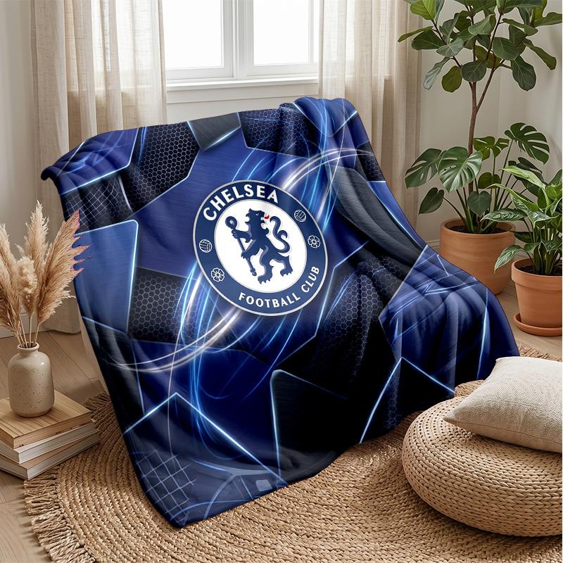 Chelsea FC Theme blanket Soft Flannel Blanket Plush Throw Blanket Cozy Sofa Bed Blanket for Home Decor