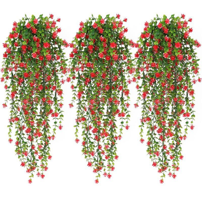 Cross-Border Eucalyptus Camellia Vine Fake Flower Wall Hanging Display
