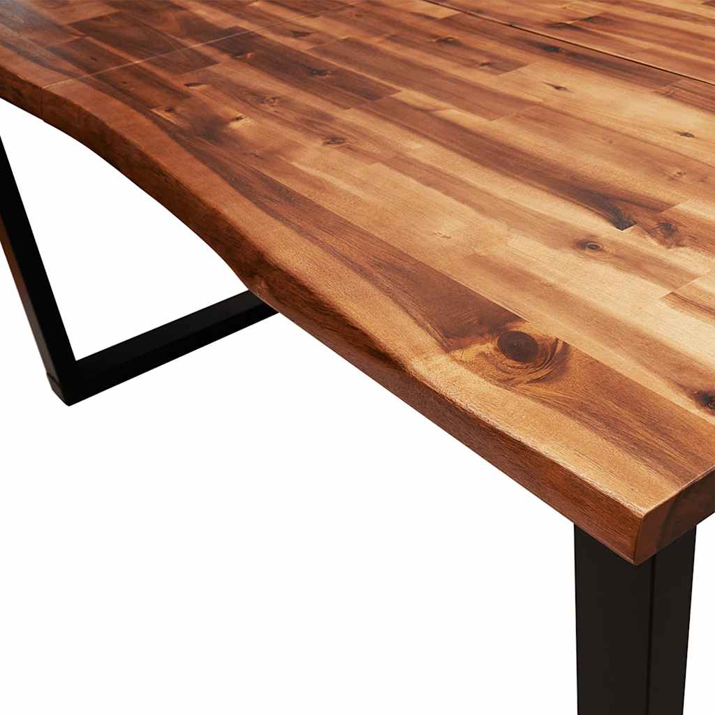 Dining Table with Live Edge 160 x 80 x 75 cm Solid Acacia Wood