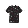 All-Over Logo Print Casual Sport Short Sleeve T-Shirt Men Tops Black CV8963-010
