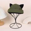Cute Cat Ears Brimless Hat Breathable Woman's Landlord Hat Solid Color Docker Hat  Streetwear