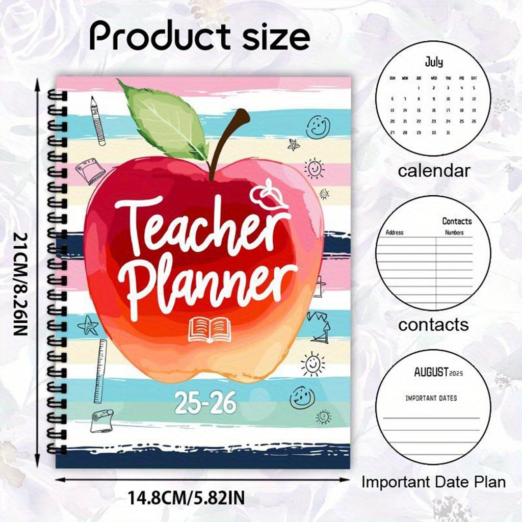 Teacher's Record Book Reading Plan, Teacher's Monthly Plan, Red Teacher's Plan Notebook
