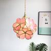 Nordic Japanese Handmade Brass and Glass Petal Chandelier for Bedroom, Bedside, Restaurant, or Entrance