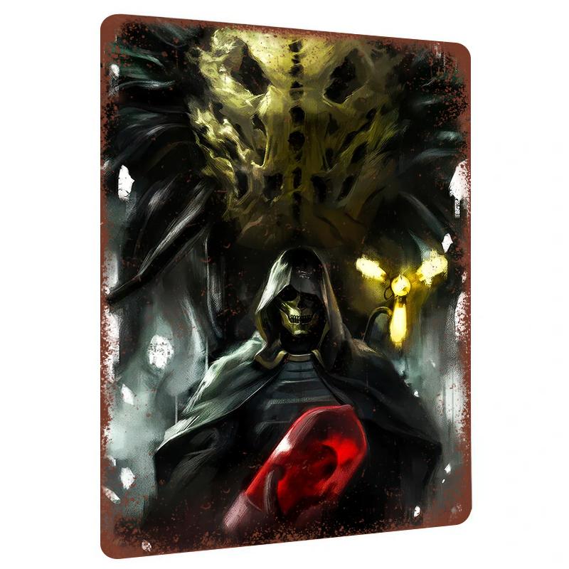 Gothic Skull Metal Wall Art Dark Home Decor Halloween Hanging Bar Wall Art Decoration 20x30cm(7.8x11.8inch)