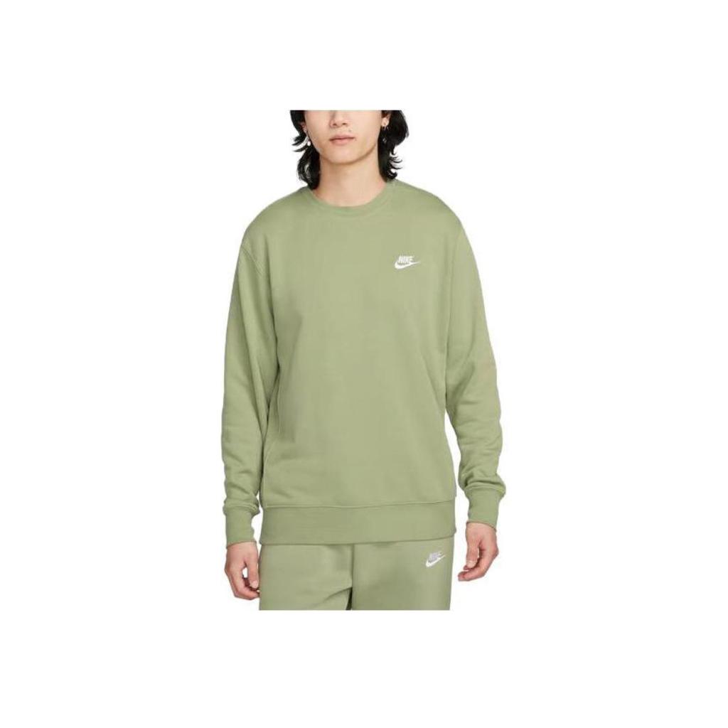 Nike Logo Fitted Crew Neck Long Sleeve Sweatshirt Men Tops Green BV2667-386