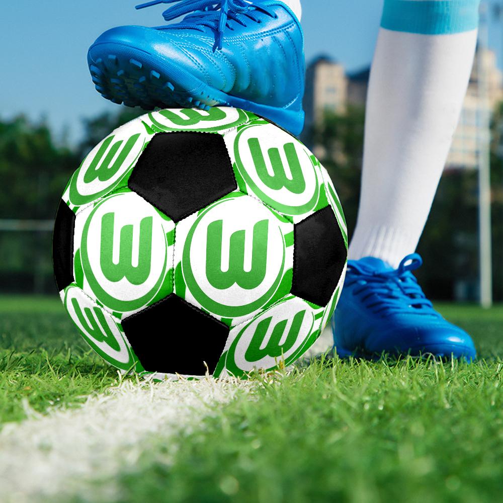 VfL Wolfsburg Indoor Soccer Ball Colorful Machine Stitched PVC Size 5 Team Training Competition Ready Durable High-Bounce Cool Sports Gift