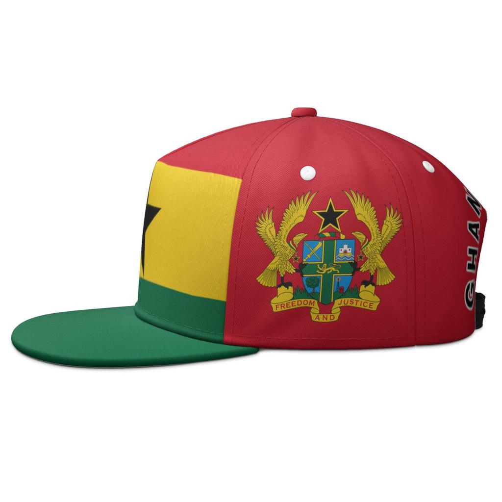 Ghana Flat Brimmed Cap Custom Made Name Team Logo Hip-hop Hat Gha Country Travel Republic Nation Flag Ghanaian Photo Headgear