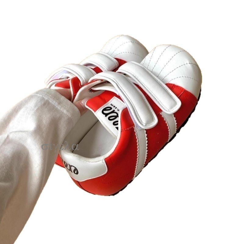 Velcro Ugly Cute Shell Head German Training Bread Shoes Women's New Versatile Casual Sports Small Board Shoes