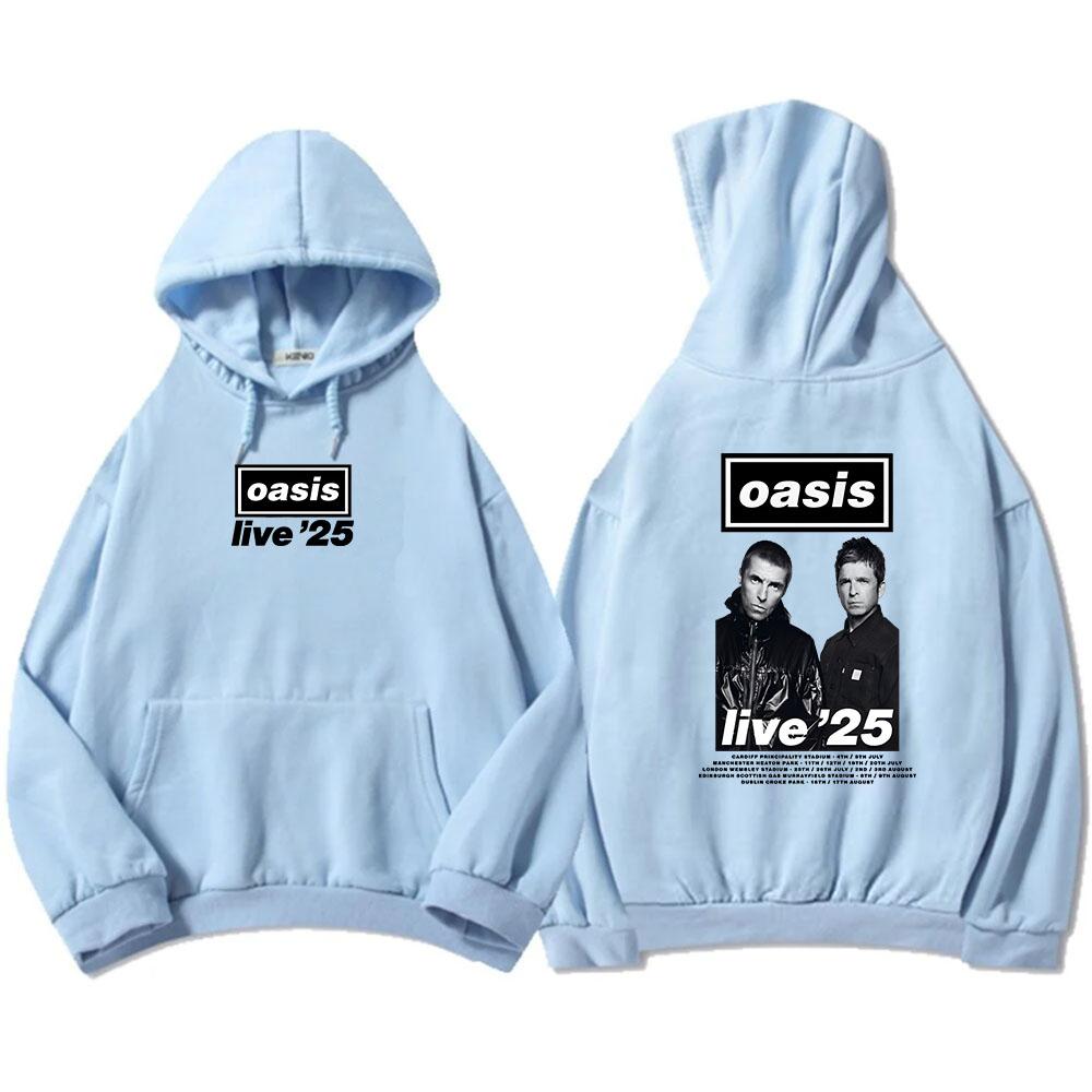Oasis-s Band Live'25 Hettegensere Langermet Herre/Dame Sweatshirts Grafisk Hip Hop Streetwear Casual Ropa Hombre Sudaderas Unisex