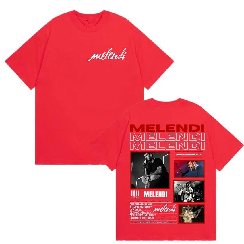 Rapper Melendi Tour 2025 Album Merch T Shirts Men's Vintage Gothic Oversized Cotton T-shirt Plus Size Streetwear Cotton Hip Hop