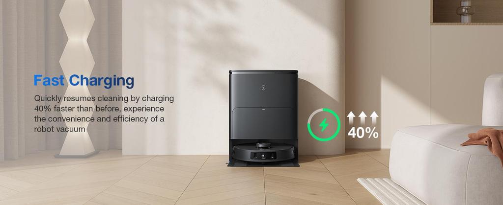 ECOVACS Deebot T30S Pro Robot Vacuum Cleaner with Wiping Function, 11,000 Pa, ZeroTangle Technology, 70°C Hot Water Wiping When Washing