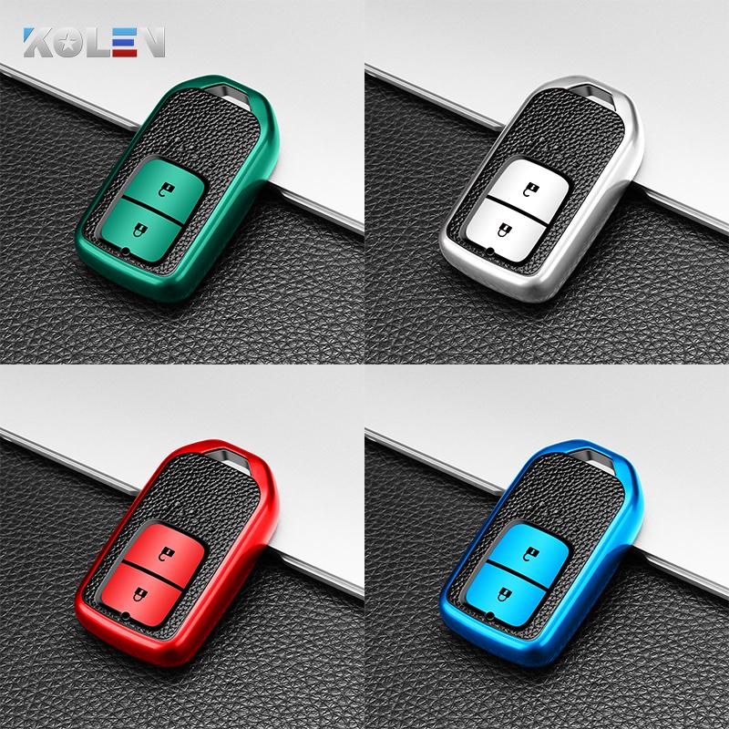 

Leather+Tpu Car Remote Key Cover Case Shell For Honda Civic City Accord Crv Cr-V Xr-V Odyssey Vezel Jade Crider Fit Accessories Green