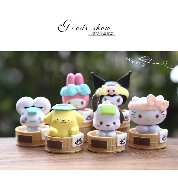Anime Collectible Figurine Blind Box Bathing Kt Bath Theme Cute Cat Dog Mini Figurine Desktop Decoration Car Decor Cake Topper