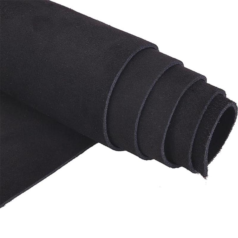

Black suede split leather, genuine leather, top-grain cowhide material, 1.5mm napped leather for snow boots, leather goods, and 15x30cm чёрный