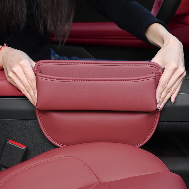 Car Seat Side Gap Filler Storage Box Wallet Keys Card Cup Phone Organizer Bag For BMW X5 G05 X6 G06 X7 G07 2019~2025 Accessories