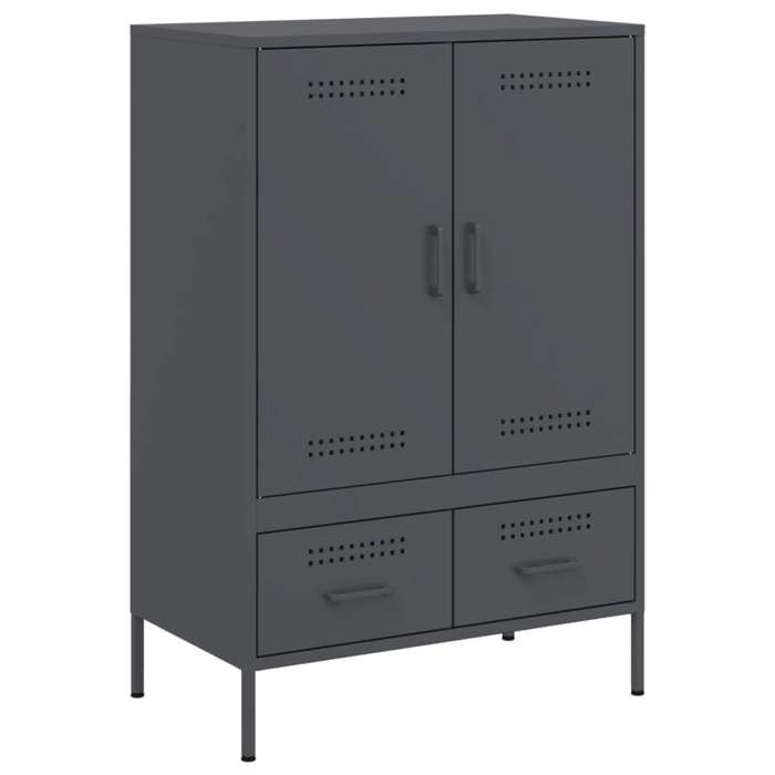 VidaXL High Buffet, Cabinet with Legs and Compartments, Cupboard with Door, Living Room Organizer, Anthracite 843110