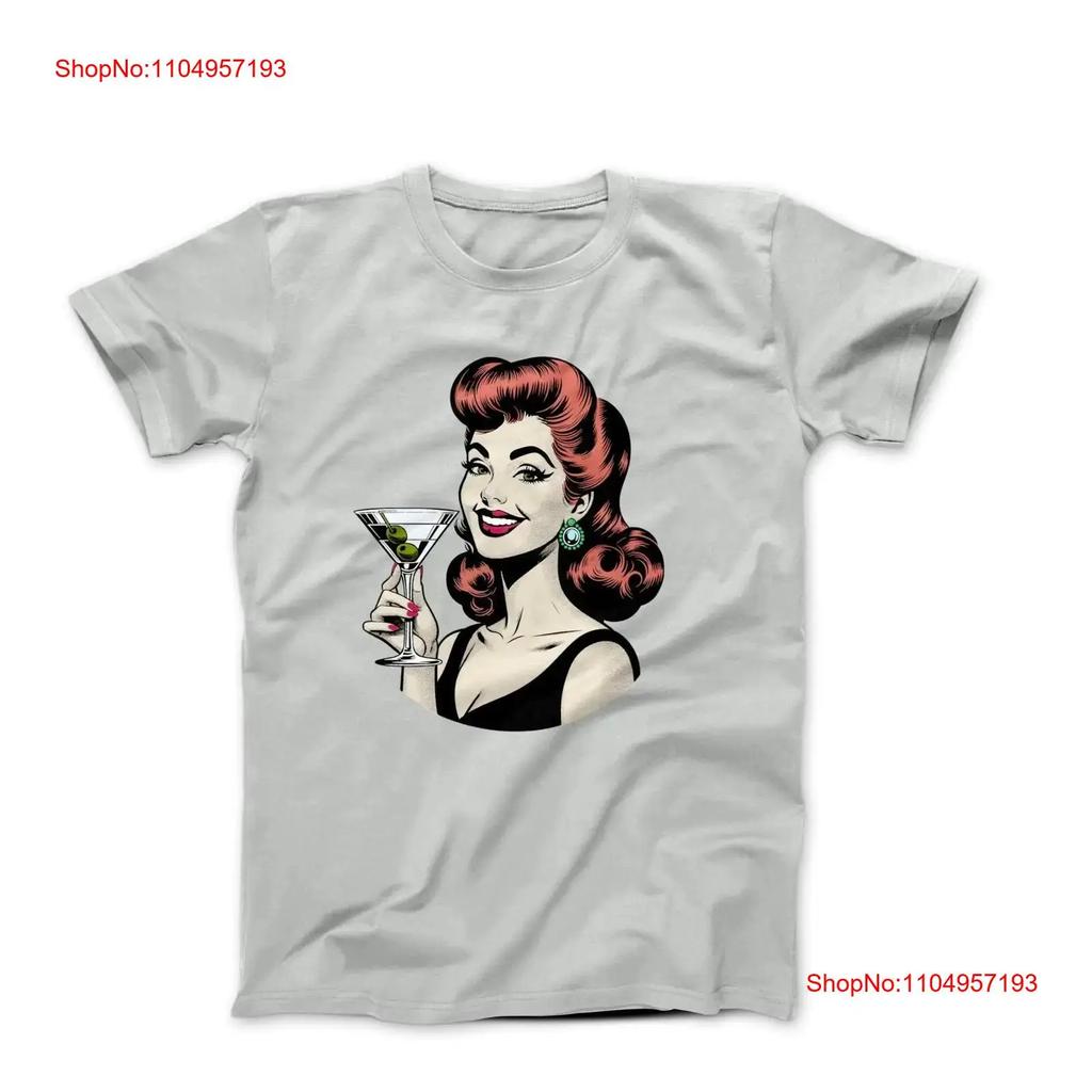 Martinis Mischief Illustration T shirt vintage Washed designer clothes Versatile Comfortable Stylish Breathable Casual